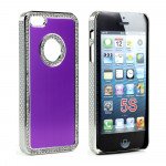 Wholesale iPhone 5 5S  Aluminum Diamond Chrome Case (Purple)